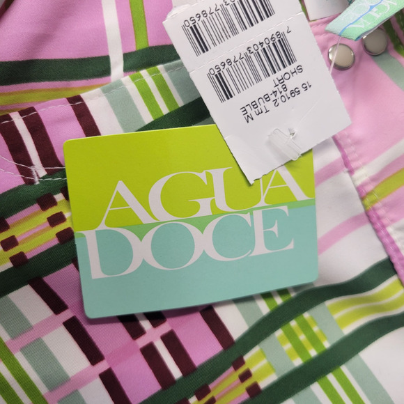 Agua Doce Shorts Womens Medium Plaid Swim Boardshorts Brazilian Beach Swimwear - Picture 5 of 11